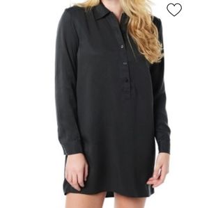Michael Stars Collared Shirt Dress Black Lyocell size Medium